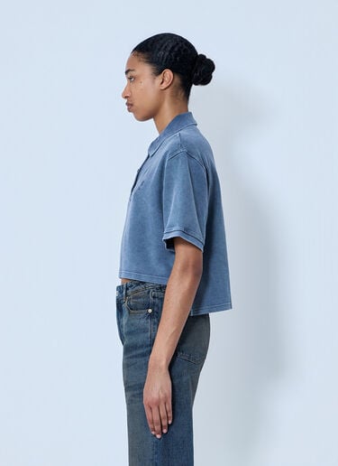 Alexander Wang Cropped Piqué Polo T-Shirt Blue awg0264007