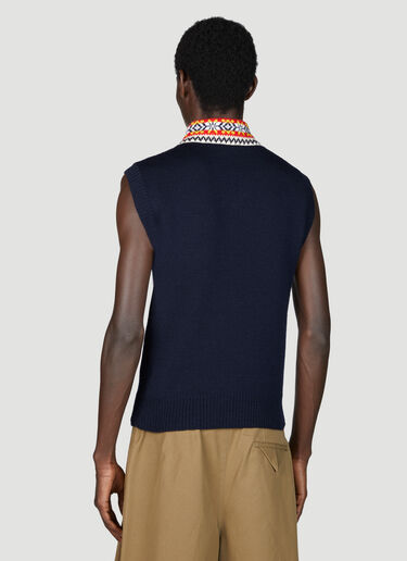 Bottega Veneta Knit Vest With Jacquard Trim Black bov0155008