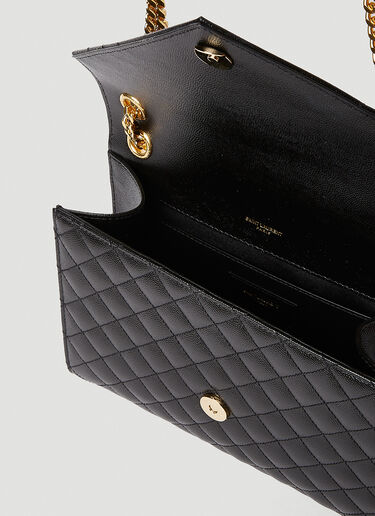 Saint Laurent Envelope Matelassé Medium Shoulder Bag Black sla0249153