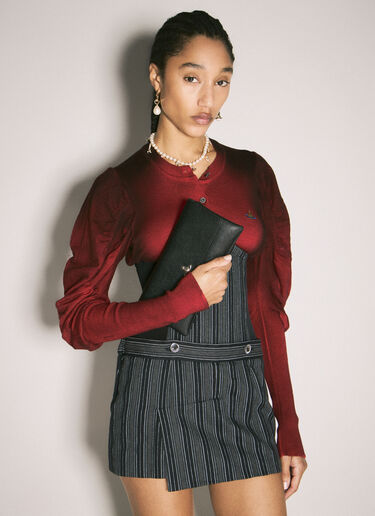 Vivienne Westwood 十字纹链条手拿包 黑色 vvw0258017