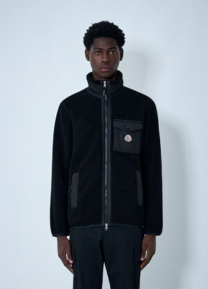 Moncler Fleece Zip-Up Jacket Black mon0162010