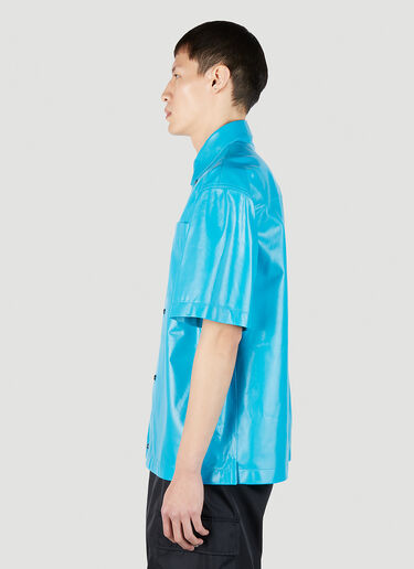 Bottega Veneta Leather Short Sleeve Shirt Light Blue bov0151034