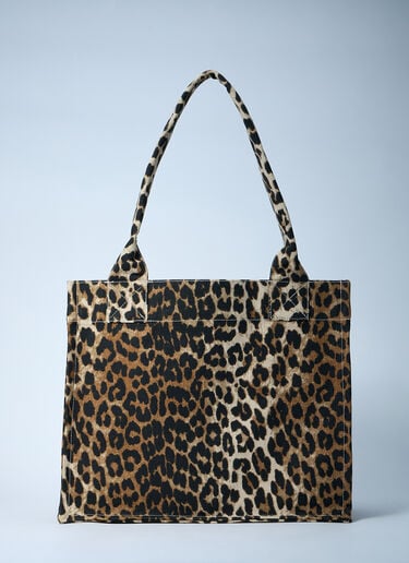 GANNI Large Easy Shopping Tote Bag Brown gan0261033