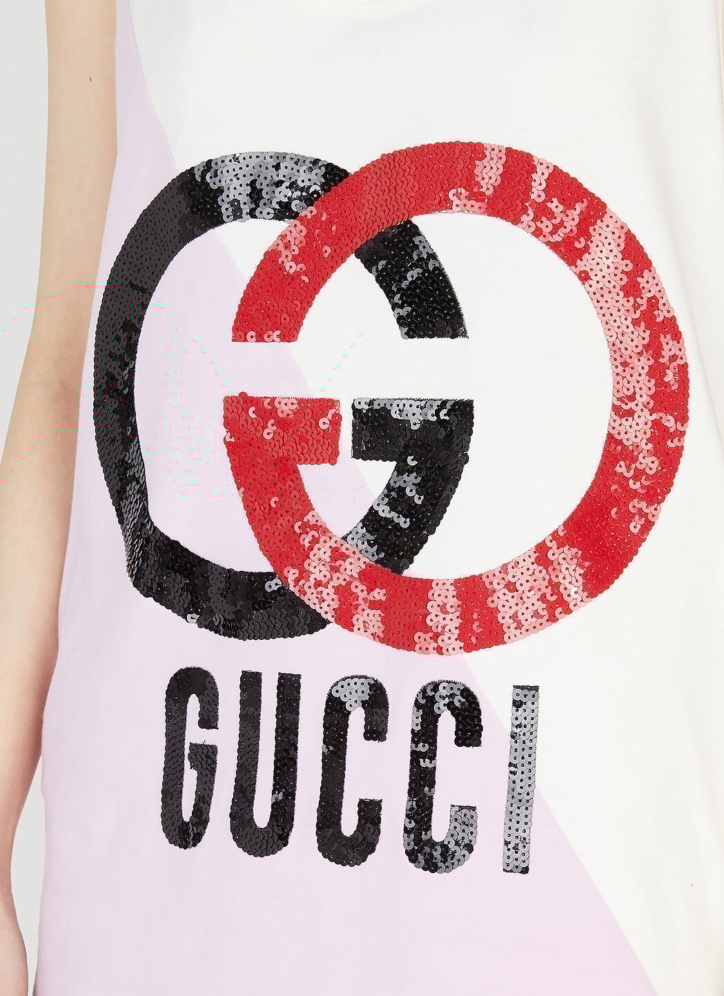 Gucci Logo Embellished Tank Top in Pink LN CC