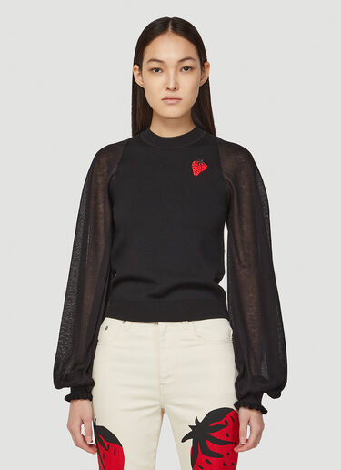 JW Anderson Embroidered Strawberry Sweater Black jwa0247015