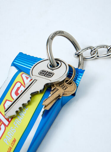 Balenciaga Logo Motif Keyring Blue bal0360003