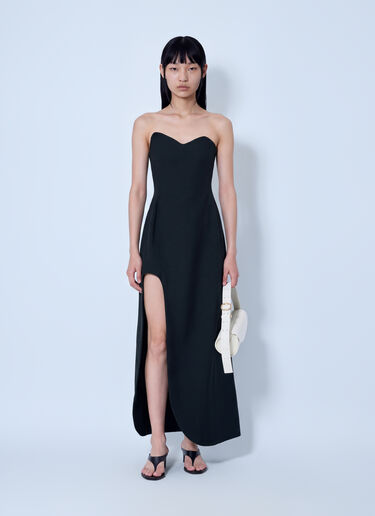 LN-CC® - Jil Sander: Heavy Textured Sable Gown - Black Jil Sander Heavy Textured Sable Gown Black jil0266002