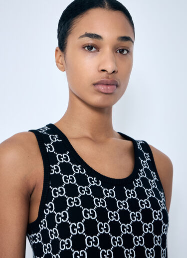 Gucci GG Wool-Blend Jacquard Dress Black guc0259010