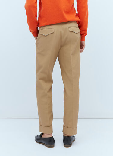 Gucci Cotton Gabardine Tailored Pants Beige guc0153044