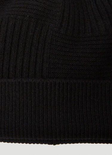 Bottega Veneta Intreccio Knit Beanie Hat Black bov0149023