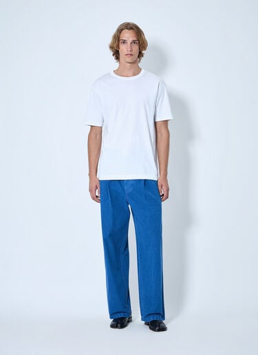 LN-CC® - Marni: Pleated Wide-Leg Trousers - Blue Marni Pleated Wide-Leg Trousers Blue mni0164006
