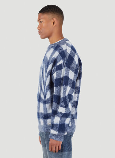 032C Distorted Check Sweater Blue cee0146004