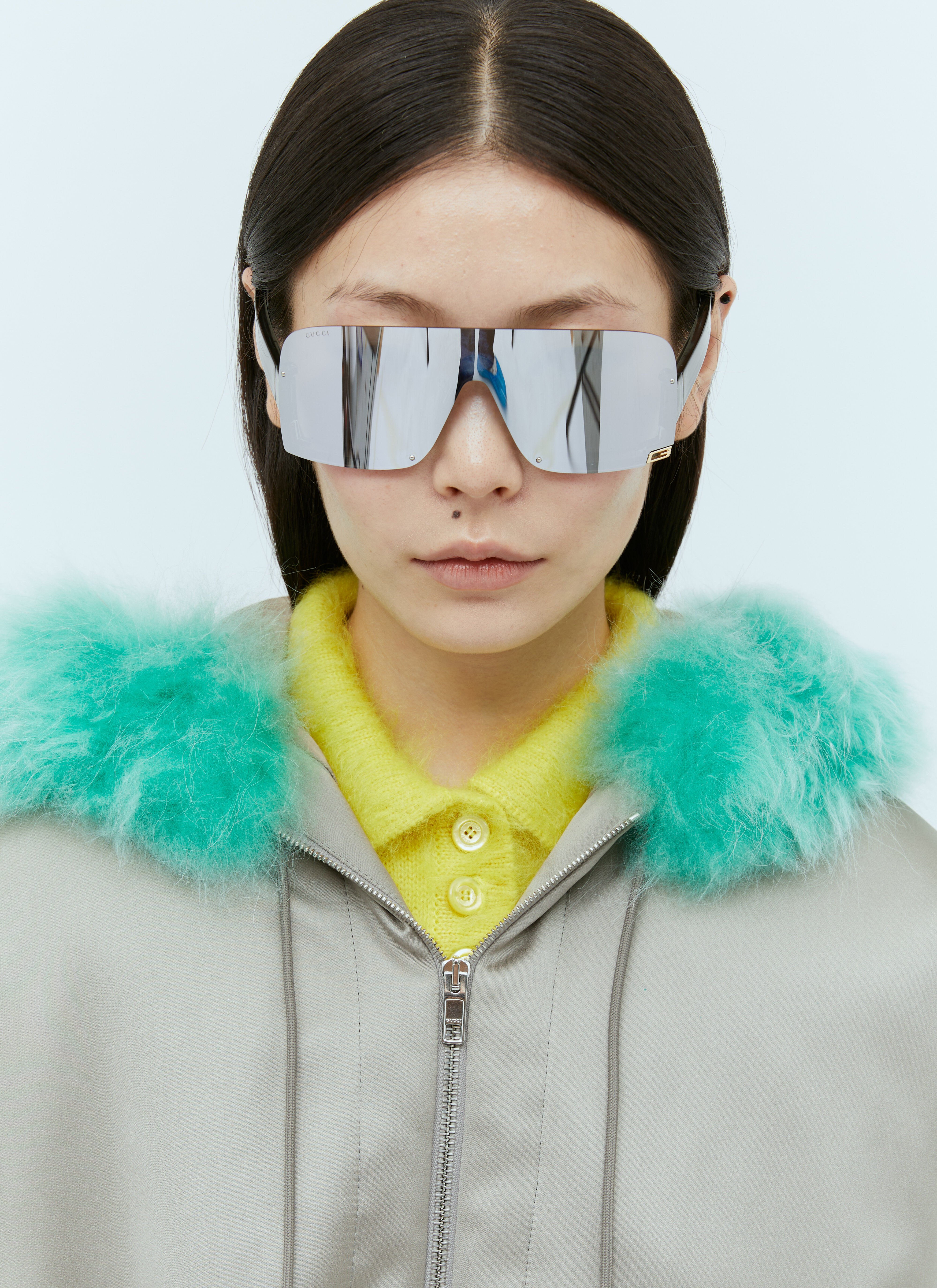 Balenciaga Mask-Shaped Frame Sunglasses Blue bcs0356003