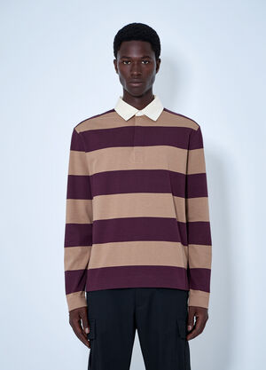 Moncler Striped Rugby Shirt Brown mon0165017