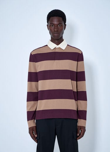 LN-CC® - Moncler: Striped Rugby Shirt - Brown Moncler Striped Rugby Shirt Brown mon0165017
