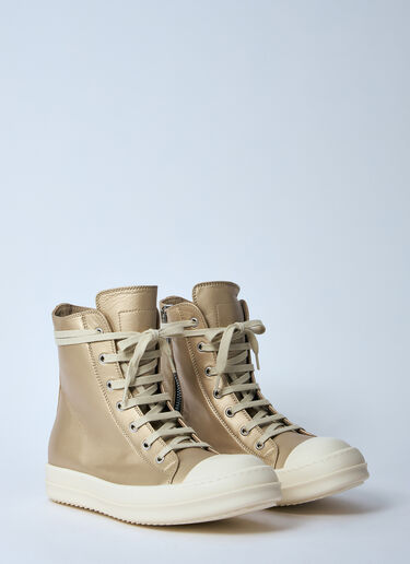 Rick Owens High-Top Leather Sneakers Gold ric0260010