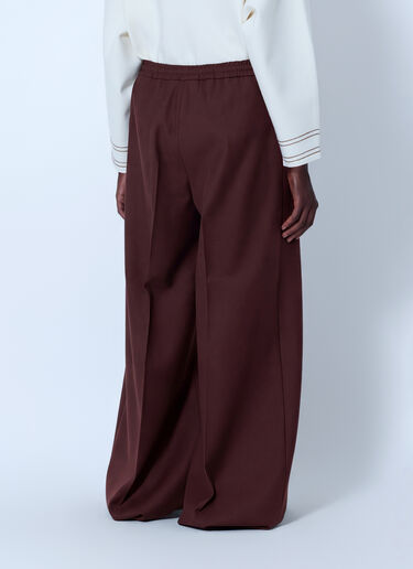 LN-CC® - Max Mara: Wide-Leg Drawstring Trousers - Burgundy Max Mara Wide-Leg Drawstring Trousers Burgundy max0266219