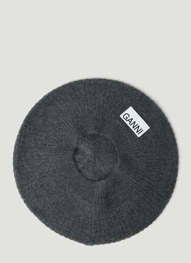 Logo Patch Beret GANNI Logo Patch Beret Black gan0253060