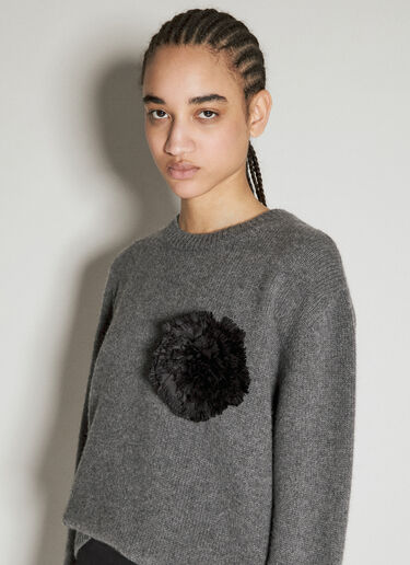 シルクフラワーブローチ Saint Laurent シルクフラワーブローチ ブラック sla0255070