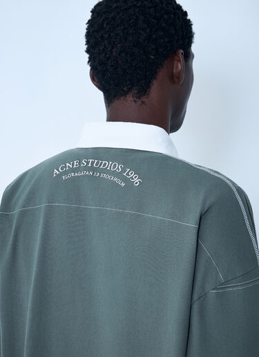 Logo Motif Polo Shirt Acne Studios Logo Motif Polo Shirt Green acn0162013