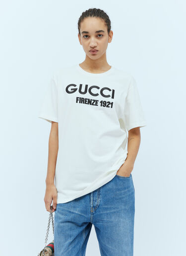 Gucci 로고 자수 티셔츠 화이트 guc0254022
