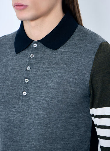 Thom Browne ジャージー 4本線ポロシャツ  グレー thb0157002