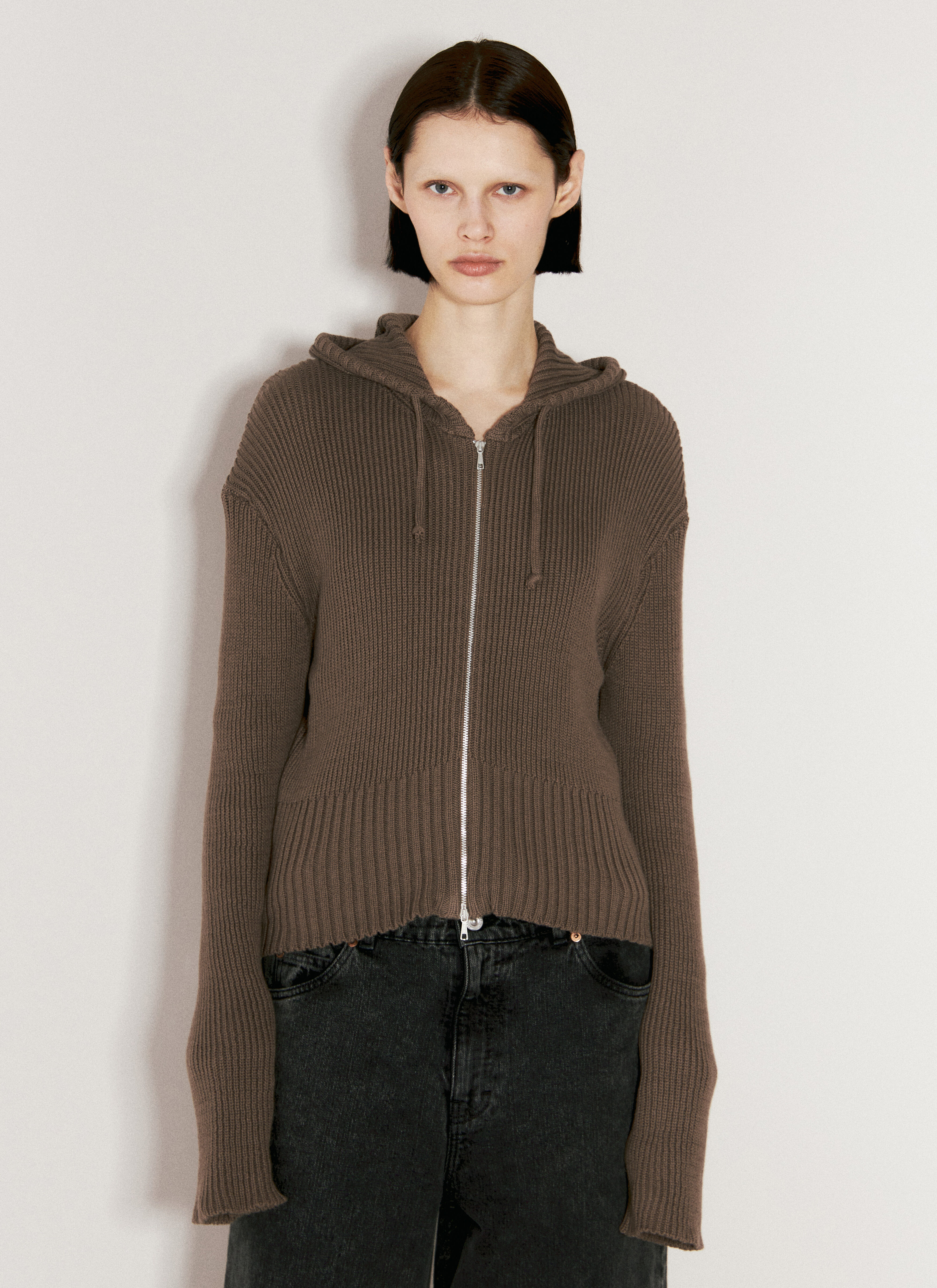 Our Legacy Hooded Zip-Up Cardigan Grey our0257007