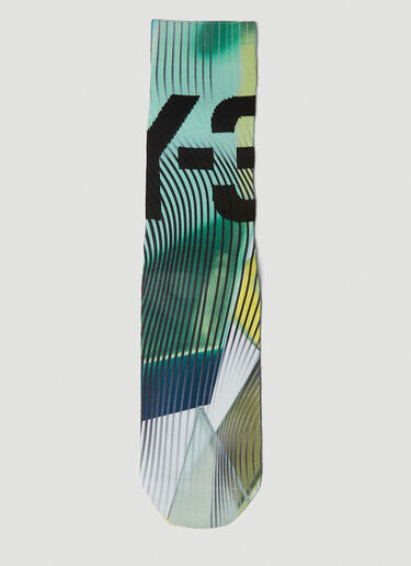 Y-3 Graphic Print Socks Green yyy0152049