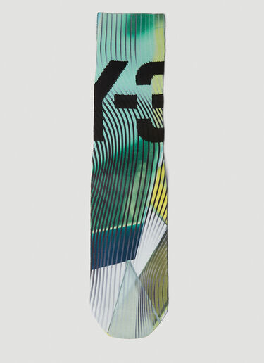 Y-3 Graphic Print Socks Green yyy0152049