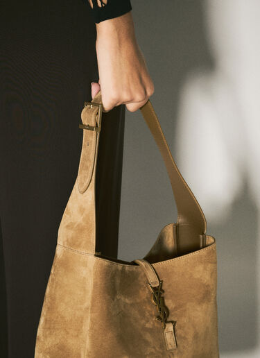 Saint Laurent Le 5 à 7 Large Suede Shoulder Bag Camel sla0258021
