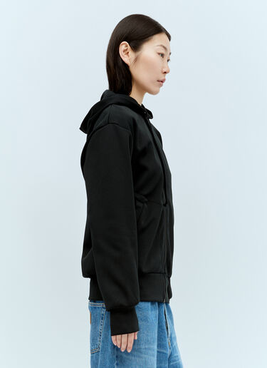 Comme Des Garçons PLAY 徽标贴饰拉链连帽运动衫 黑色 cpl0356013