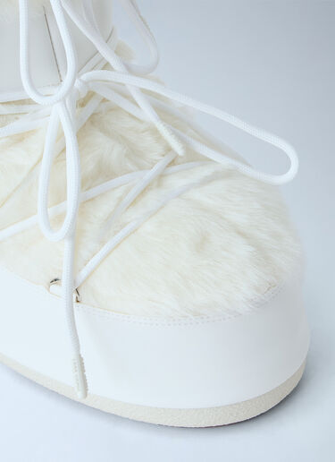 LN-CC® - Moon Boot: Icon Low Faux Fur Boots - White Moon Boot Icon Low Faux Fur Boots White mnb0366016