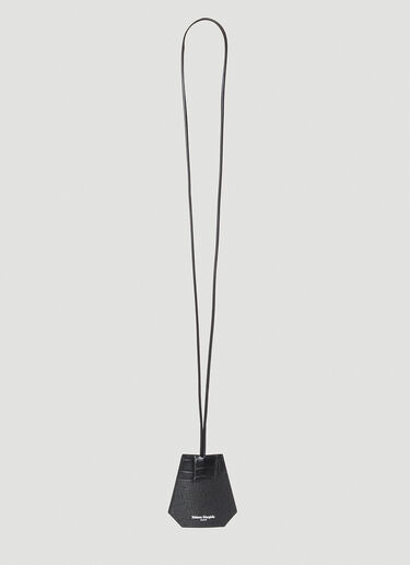 Maison Margiela Croc Embossed Leather Keyring Black mla0153035