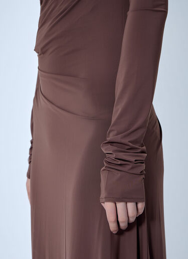 Entire Studios Draped Long Sleeve Dress Brown ent0266034