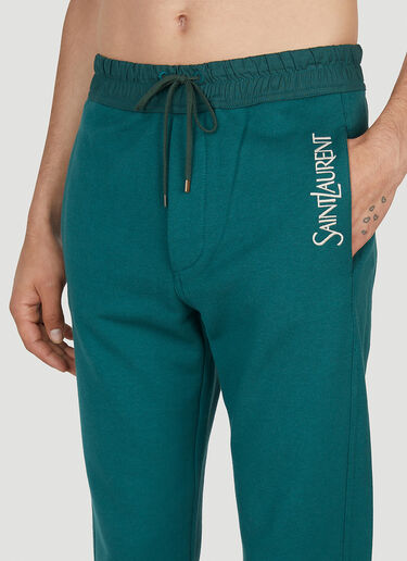 Saint Laurent Logo Print Track Pants Green sla0151116