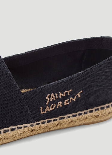 Saint Laurent 刺绣草编鞋 黑 sla0243039