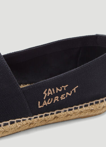 Saint Laurent 자수 에스파드리유 블랙 sla0243039