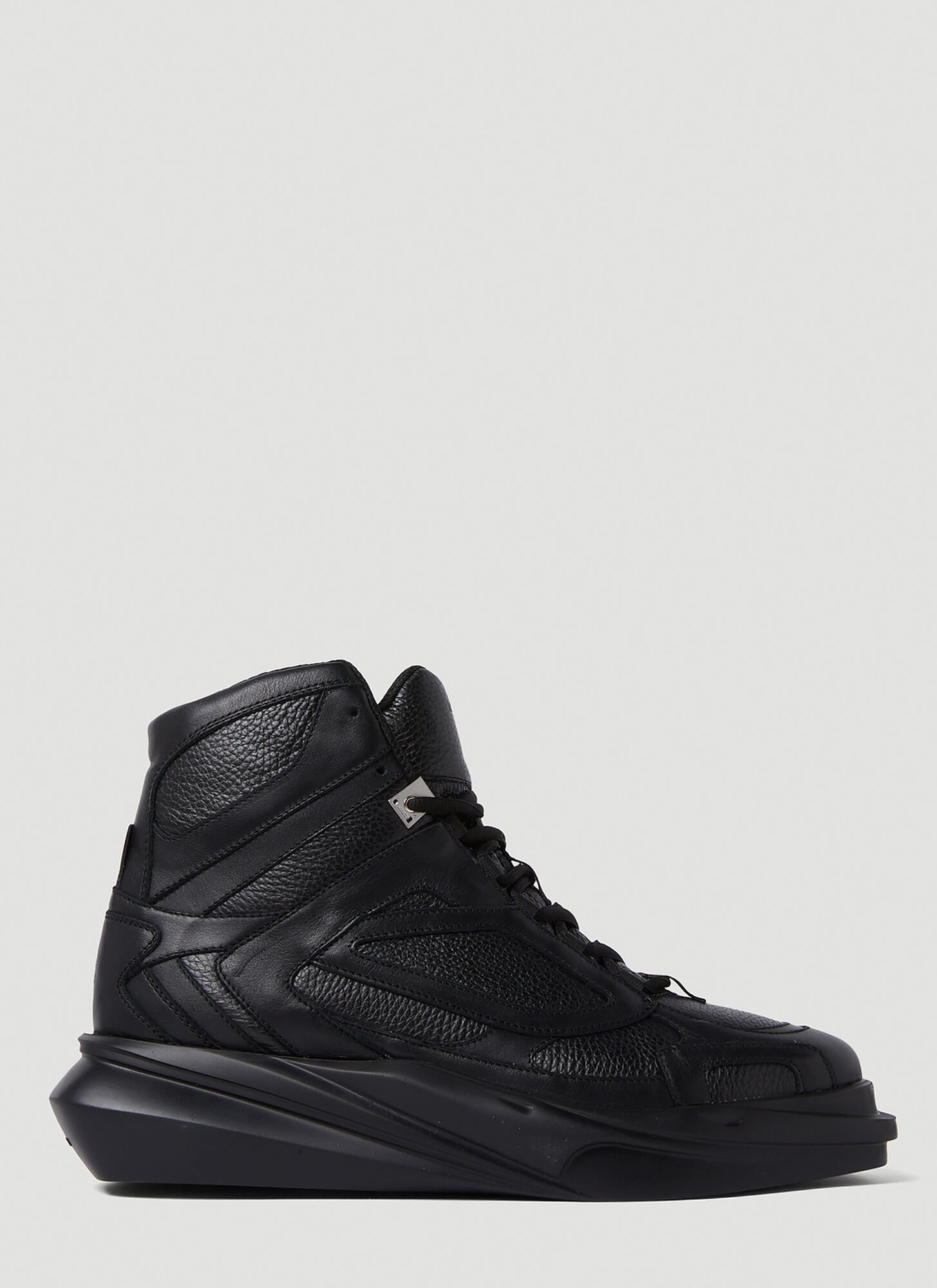 Alyx Mono Hiking Pebbled-leather High-top Sneakers In Black