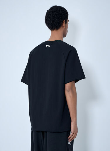 Y-3 Striped Shoulder Cotton T-Shirt Black yyy0364027