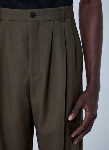 Saint Laurent Wool Tailored Pants Beige sla0159006