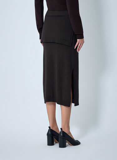 Trompe L’Oeil Midi Skirt Lemaire Trompe L’Oeil Midi Skirt Brown lem0262009