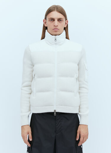 Moncler Padded Zip Up Cardigan White mon0153015