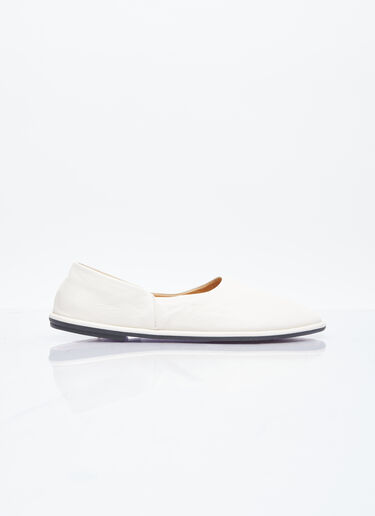 The Row Leather Canal Flats Beige row0253058