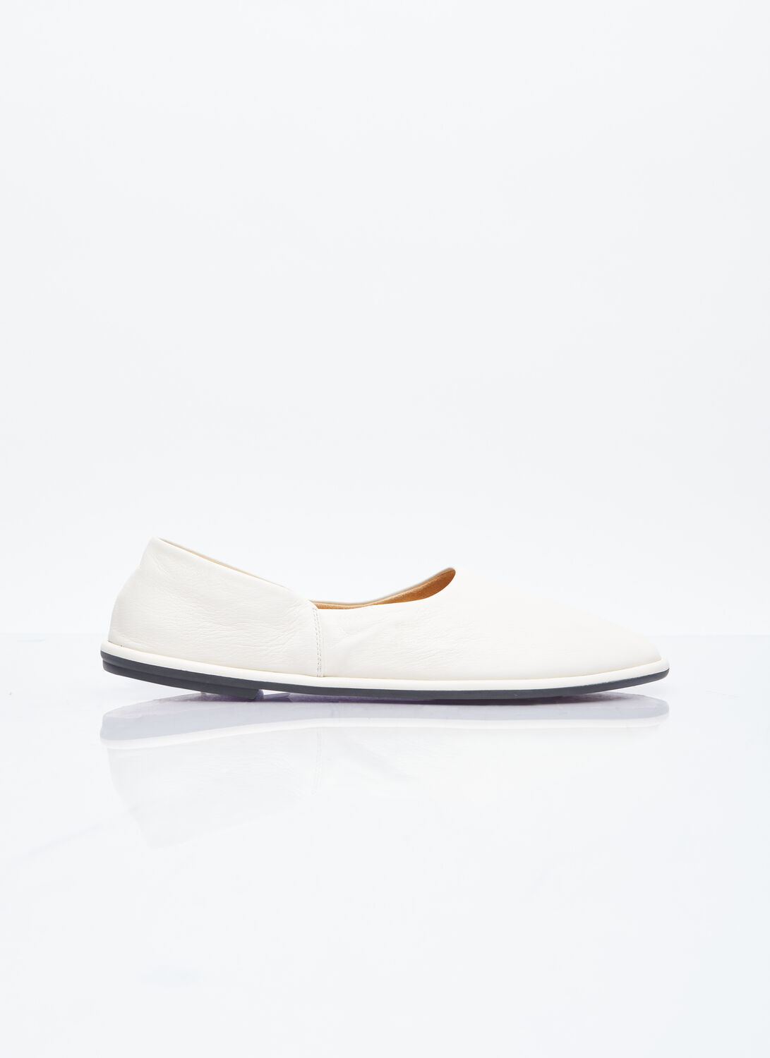 Shop The Row Leather Canal Flats In White