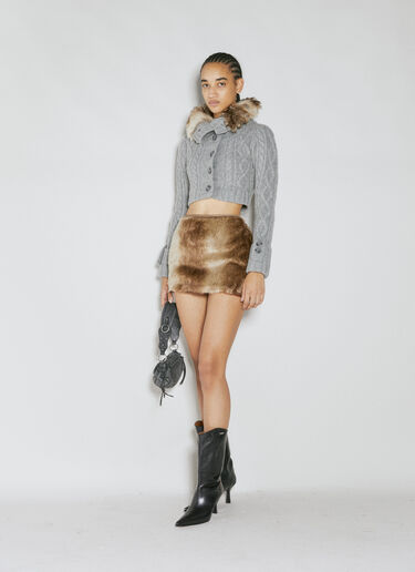 Guess USA 인조 모피 미니스커트 브라운 gue0254012