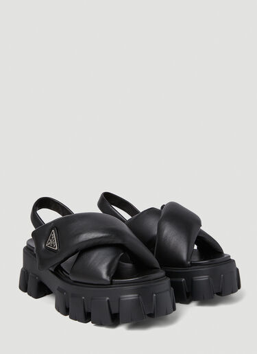Prada Padded Track Sole Sandals Black pra0252045