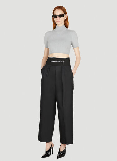 Alexander Wang Logo Cropped Top Grey awg0252012