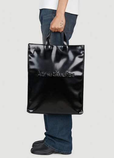 Acne Studios Embossed Logo Shopper Tote Bag Black acn0152068