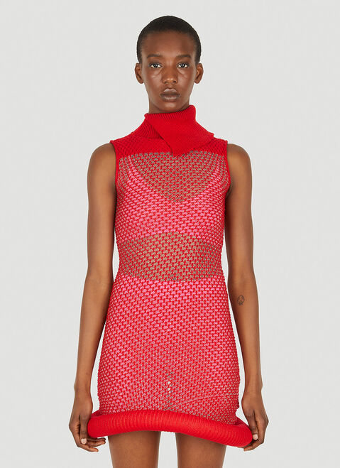 LOUISE LYNGH BJERREGAARD Mesh Knit Dress Pink llb0250006