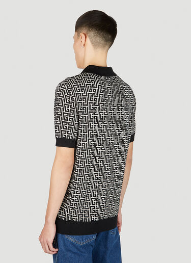Balmain 모노그램 폴로 셔츠 블랙 bln0151011